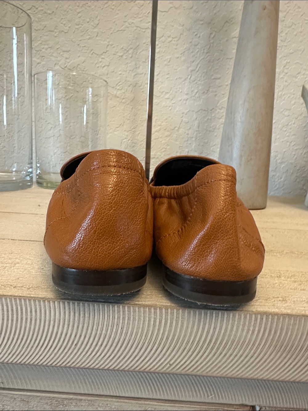 Tory Burch Leather Ballet Loafers Bourbon Size 9 - Picture 3 of 10